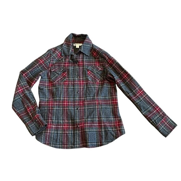 Pendleton 100% Virgin Wool Snap-Down Plaid Long Sleeve Shirt Top Size Medium - Picture 1 of 10